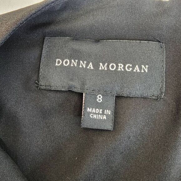 Donna Morgan Size 8 3/4 Sleeve Black Embelished Cuffs Dress I11 - Picture 8 of 12